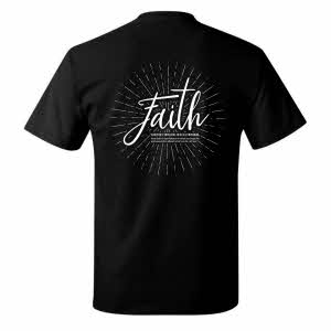 原創設計 純棉短袖 -- Horizontal Faith Shirt-Black