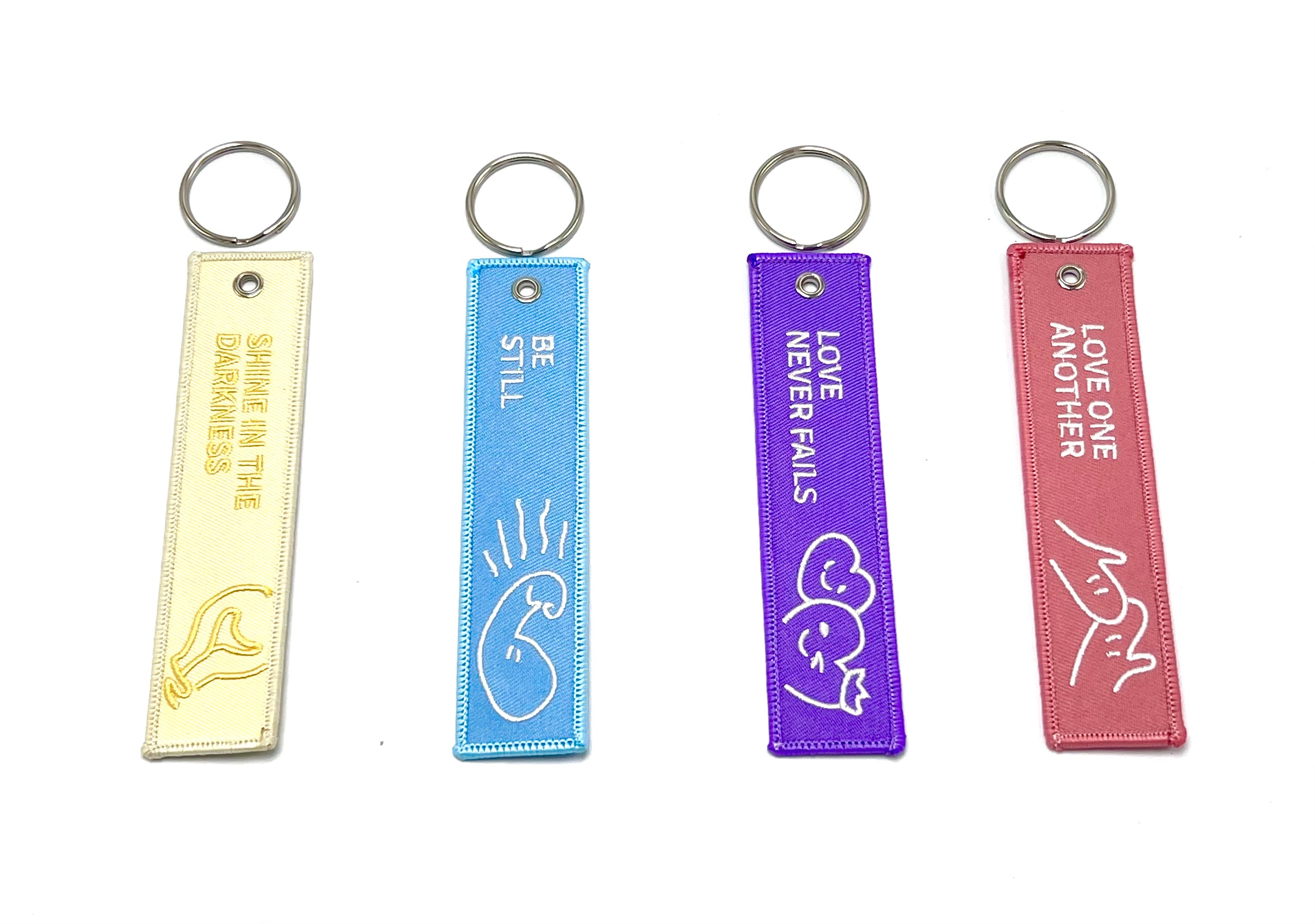 经文刺绣-钥匙扣-中英对照（4种颜色,任意组合10个以上每个特价$4+限时免运费) Key Chain