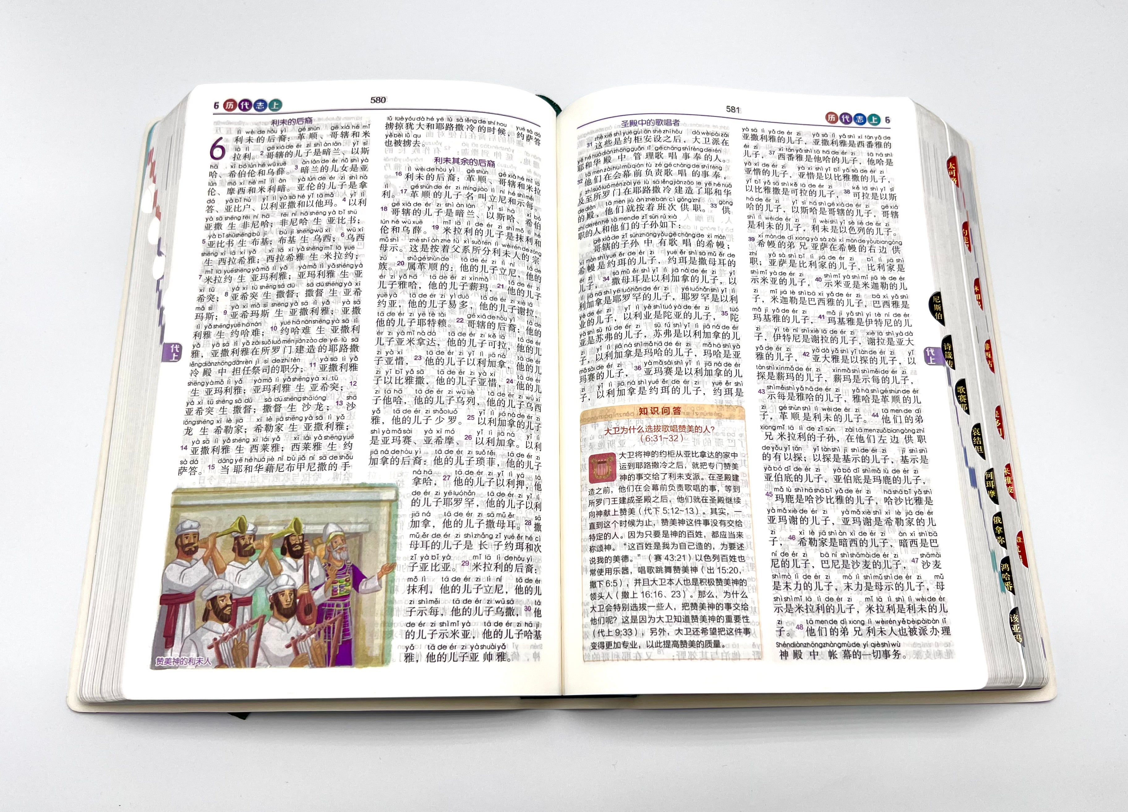 彩印拼音圣经-简体和合本修订版-新旧约全书-银边拇指索引（10本以上