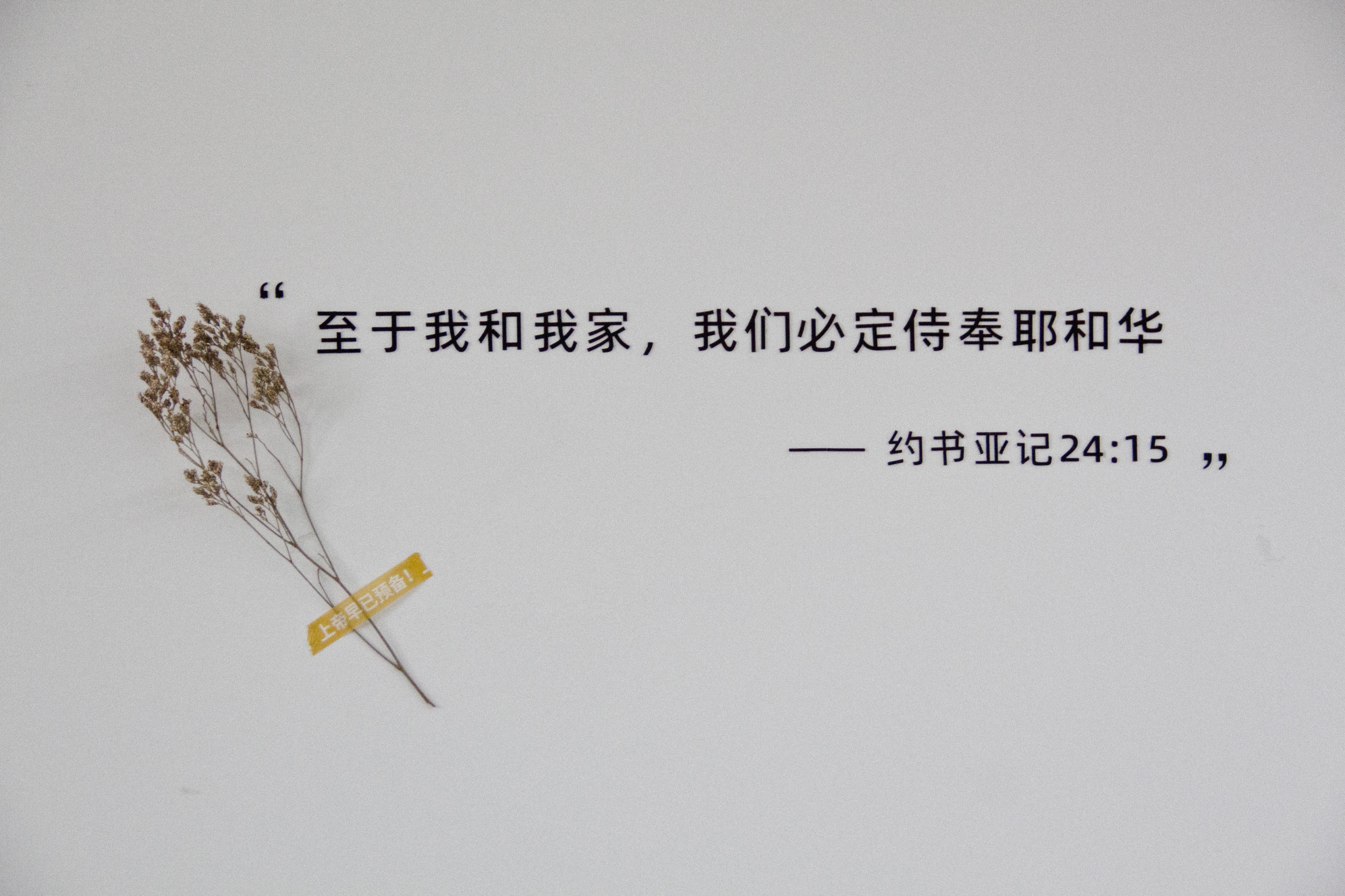 Joshua Bible Verse Wall Decor 约书亚记至于我和我家中文黑色墙贴